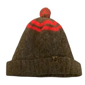 Goorin‎ Bros. Wool Beanie Hat With Red Stripes & Pom Adult One Size